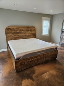 Custom Ambrosia hardwood king bed